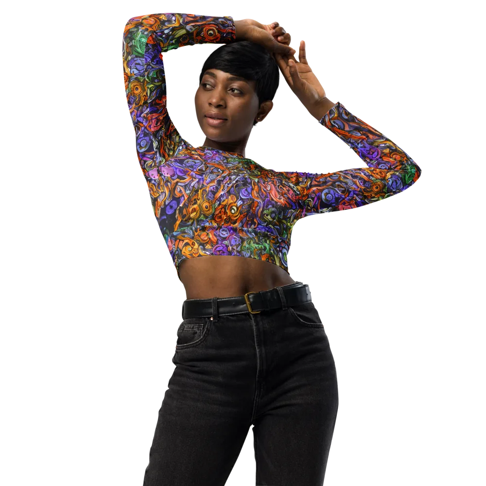 Chromatic Beasts on Long Sleeve Crop Top — Front