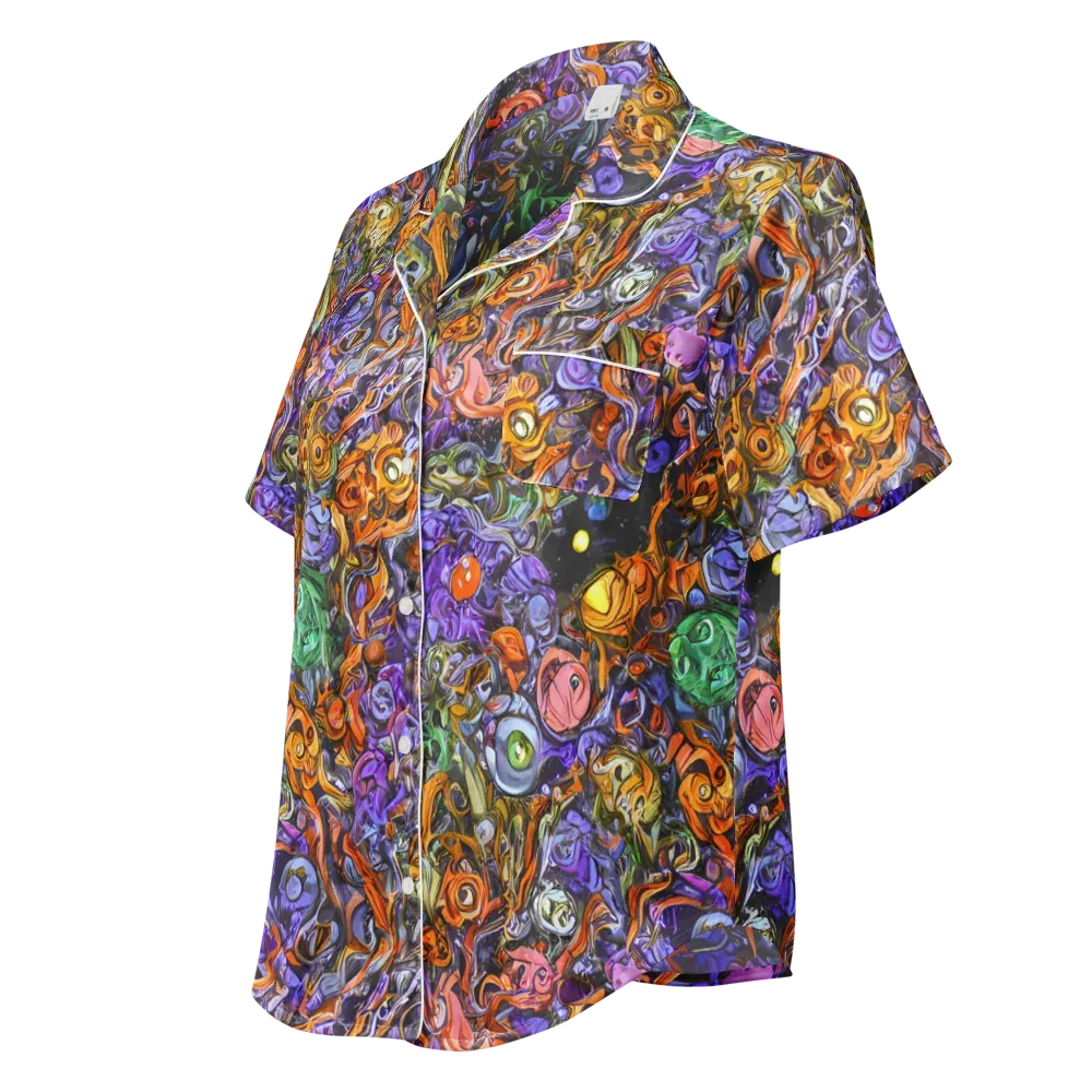 Chromatic Beasts on Women's Short Sleeve Pajama Top — Left Front