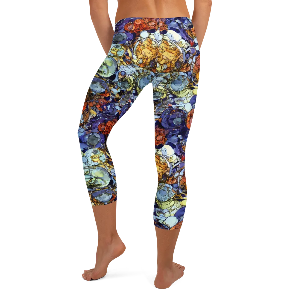 Saffron Garden on Capri Leggings — Back