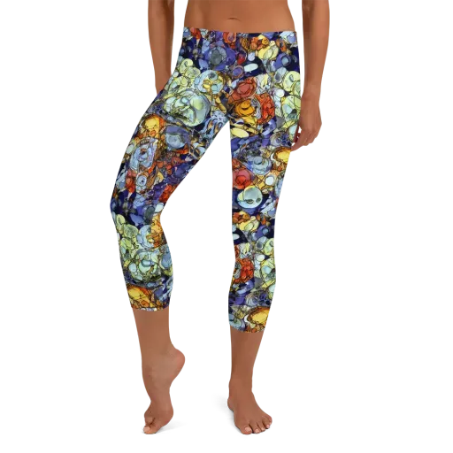 Saffron Garden on a Capri Leggings