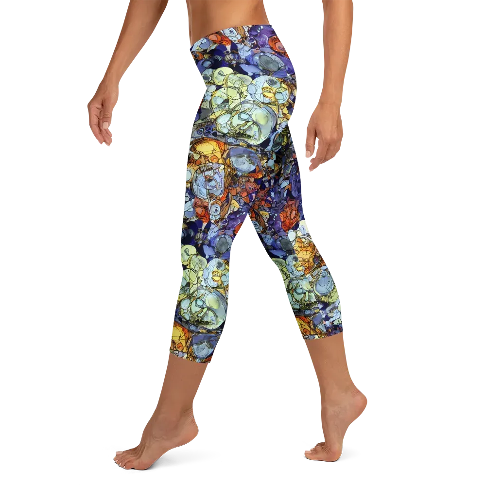 Saffron Garden on Capri Leggings — Left
