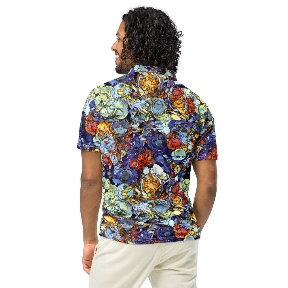Saffron Garden on Men's Slim Fit Polo Shirt — Back