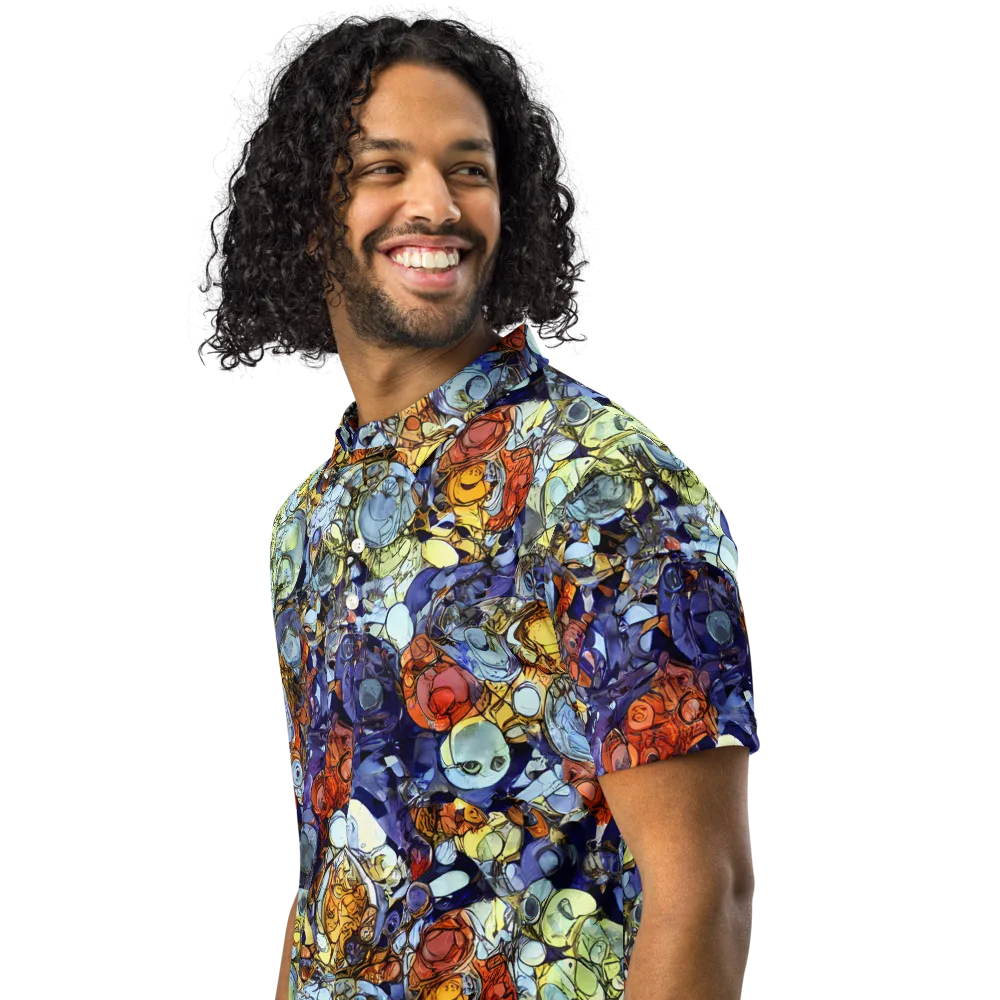 Saffron Garden on Men's Slim Fit Polo Shirt — Left Front