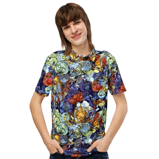 Saffron Garden on a Men's Slim Fit Polo Shirt