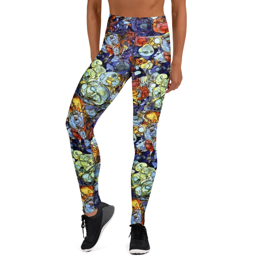 Saffron Garden on Yoga Leggings — Front