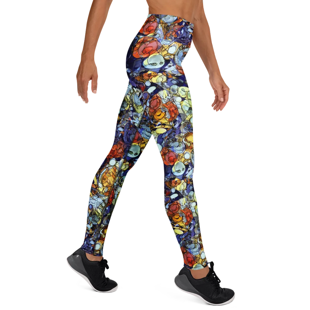 Saffron Garden on Yoga Leggings — Right
