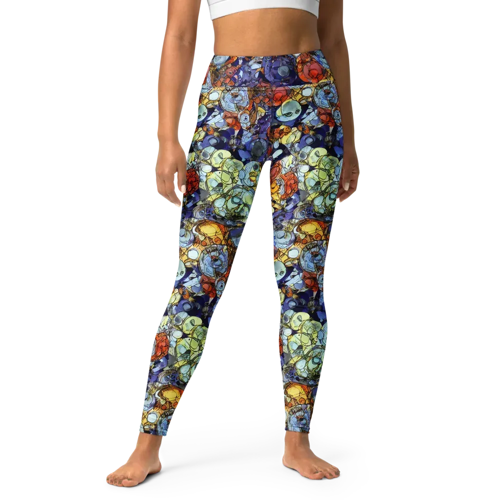 Saffron Garden on Yoga Leggings — Front