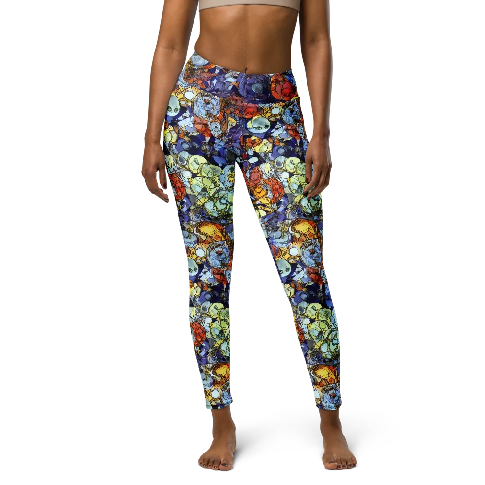 Saffron Garden on Yoga Leggings — Front
