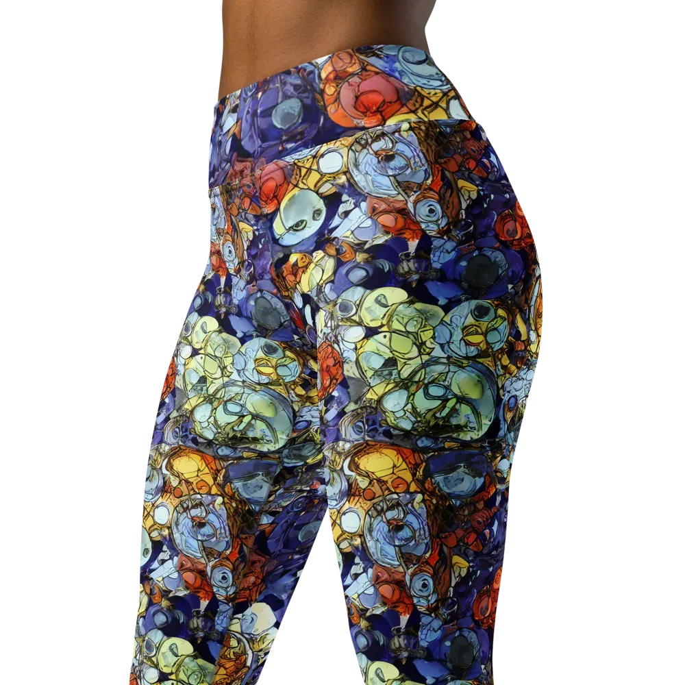Saffron Garden on Yoga Leggings — Left Front
