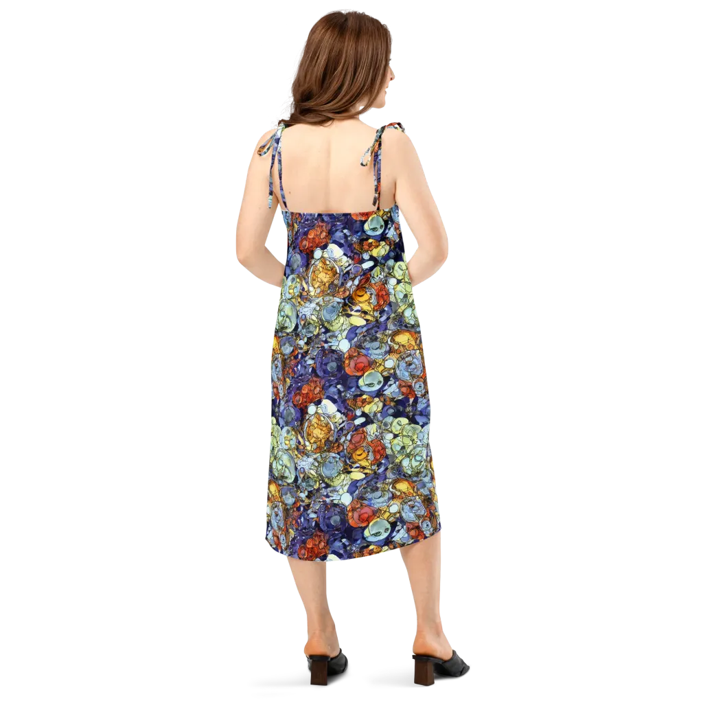 Saffron Garden on Slip Dress — Back