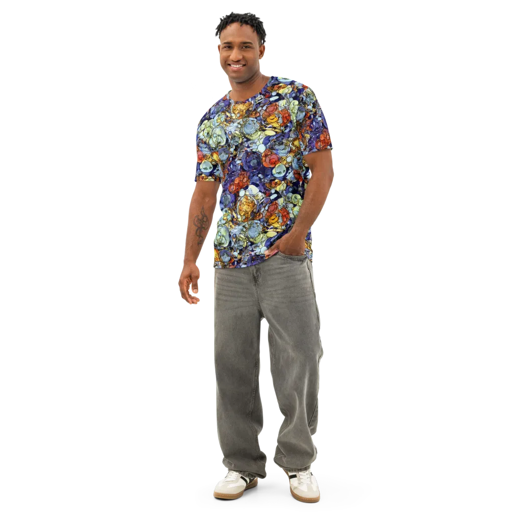 Saffron Garden on Men's Cotton Crew Neck T-Shirt — Front