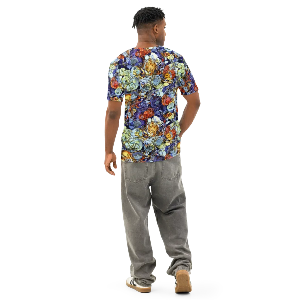 Saffron Garden on Men's Cotton Crew Neck T-Shirt — Back
