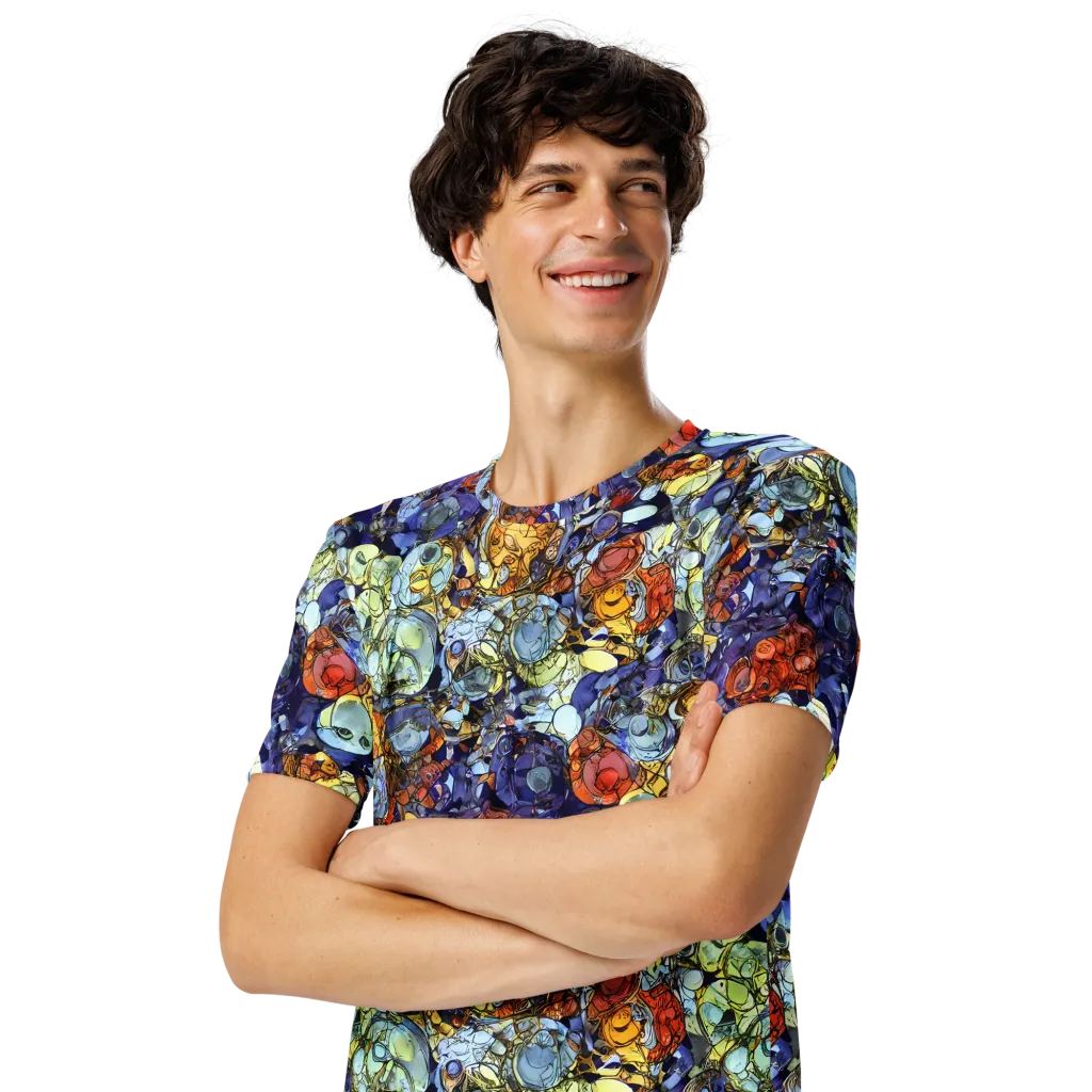 Saffron Garden on Men's Crew Neck T-Shirt — Left Front
