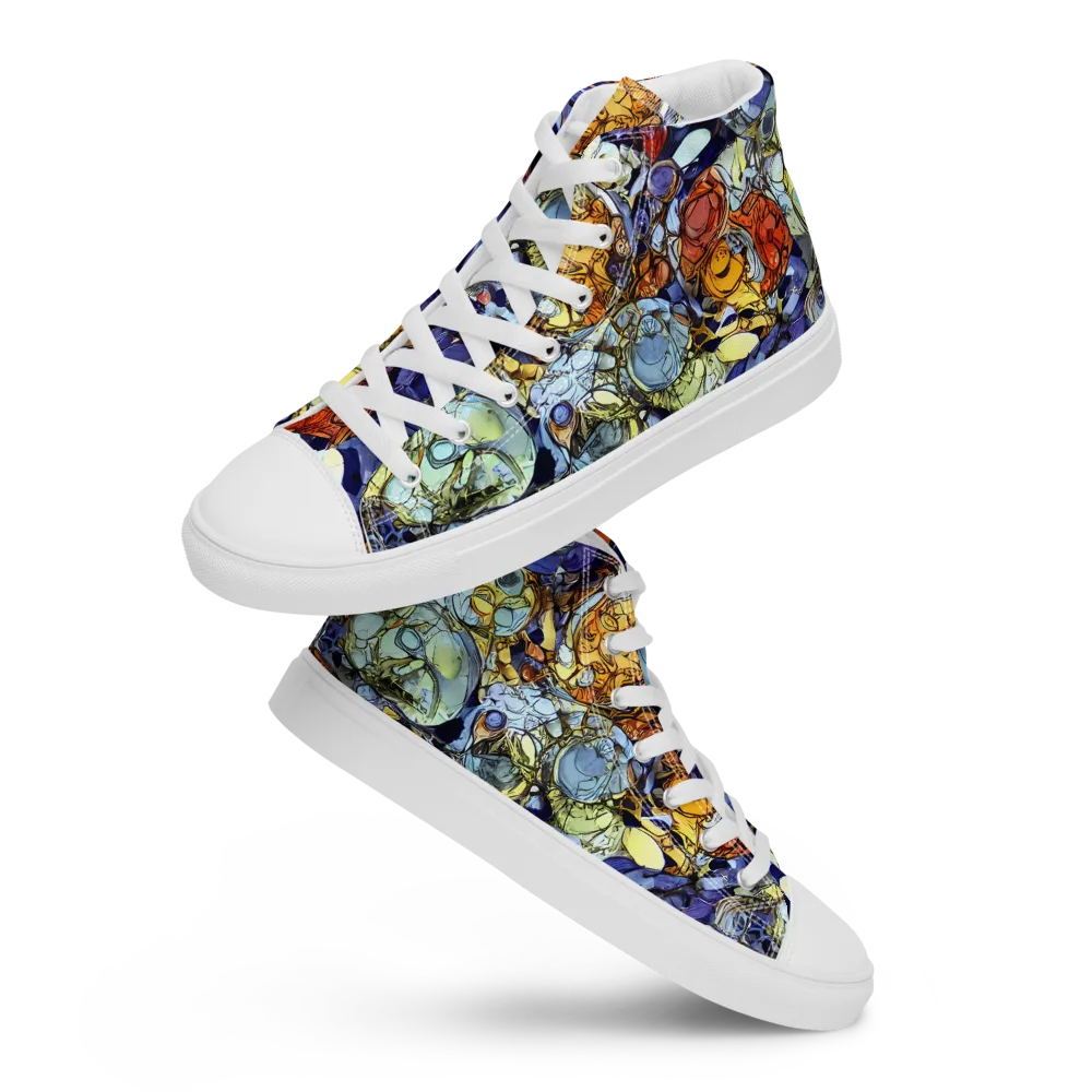 Saffron Garden on Men's High Top Canvas Shoes — Front