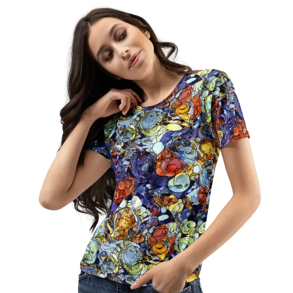 Saffron Garden on Women's Crew Neck T-Shirt — Left Front