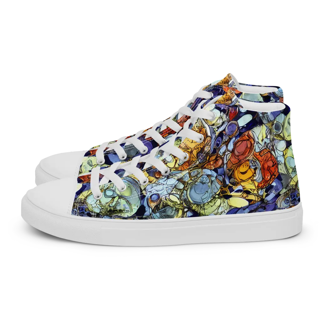 Saffron Garden on Women's High Top Canvas Shoes — Left