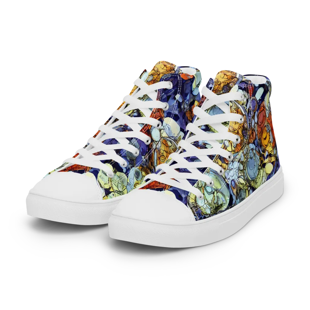 Saffron Garden on Women's High Top Canvas Shoes — Left Front