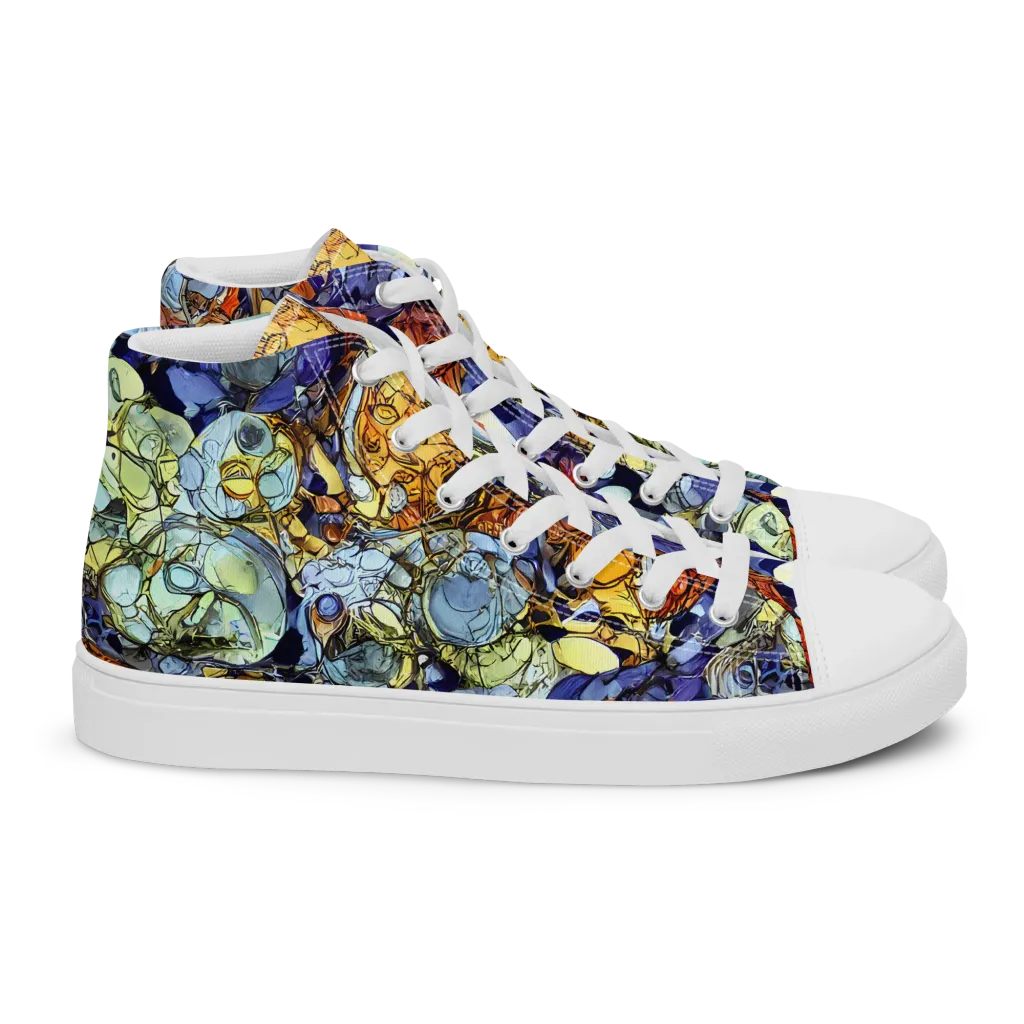 Saffron Garden on Women's High Top Canvas Shoes — Right