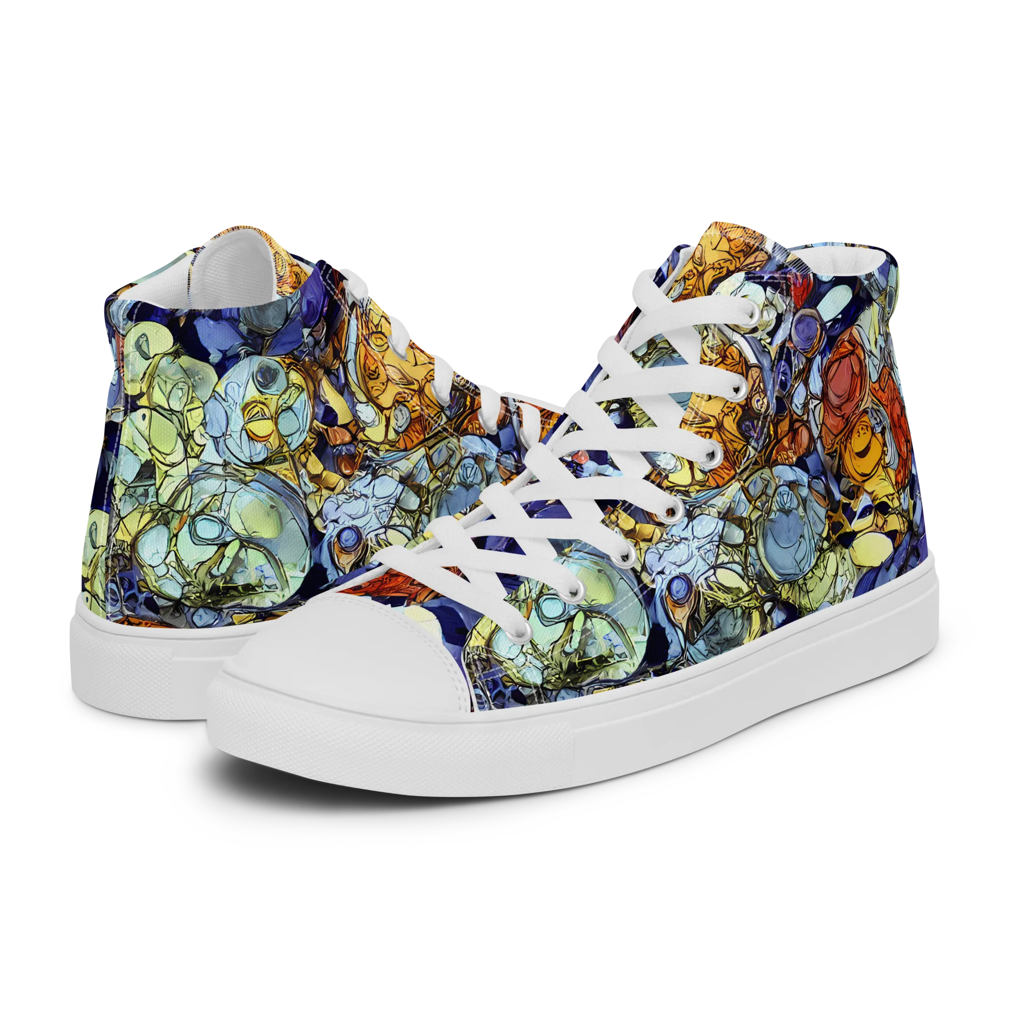 Saffron Garden on Women's High Top Canvas Shoes — Left