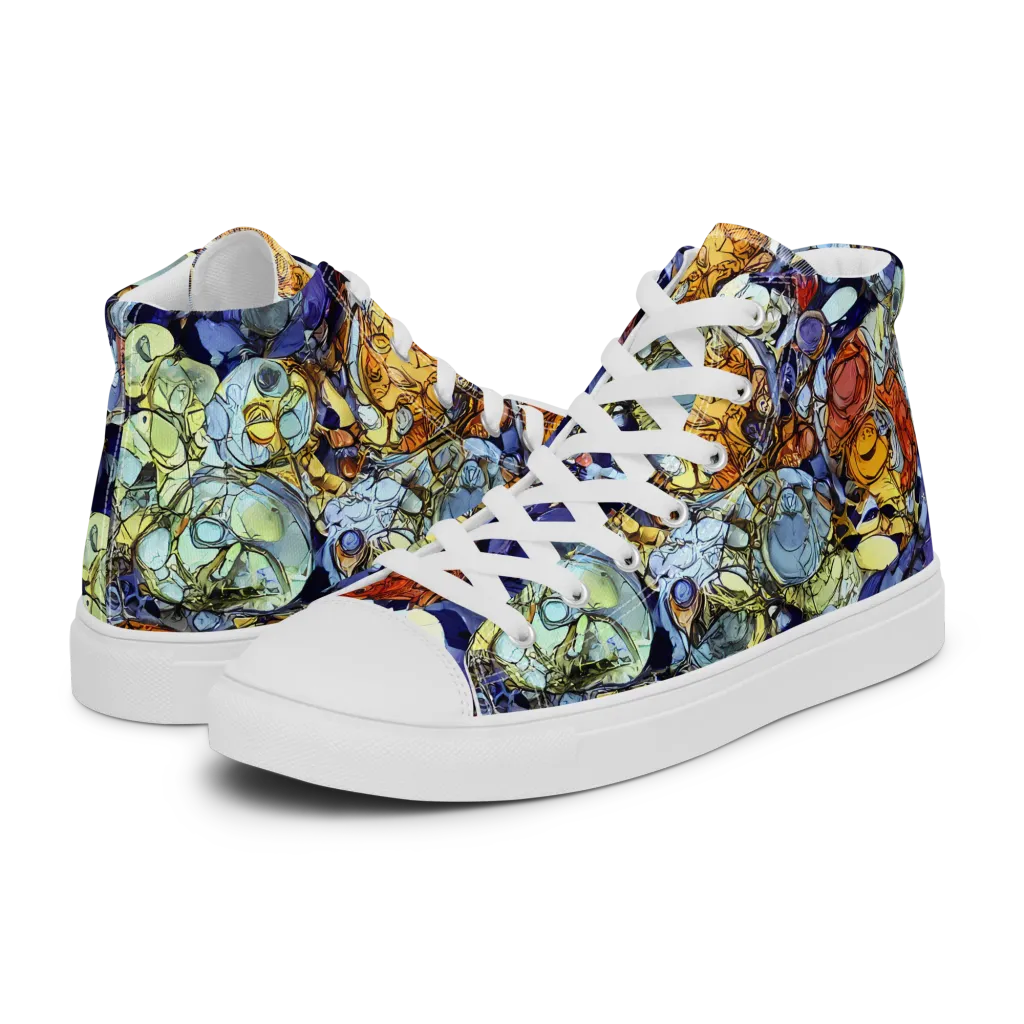 Saffron Garden on Women's High Top Canvas Shoes — Left