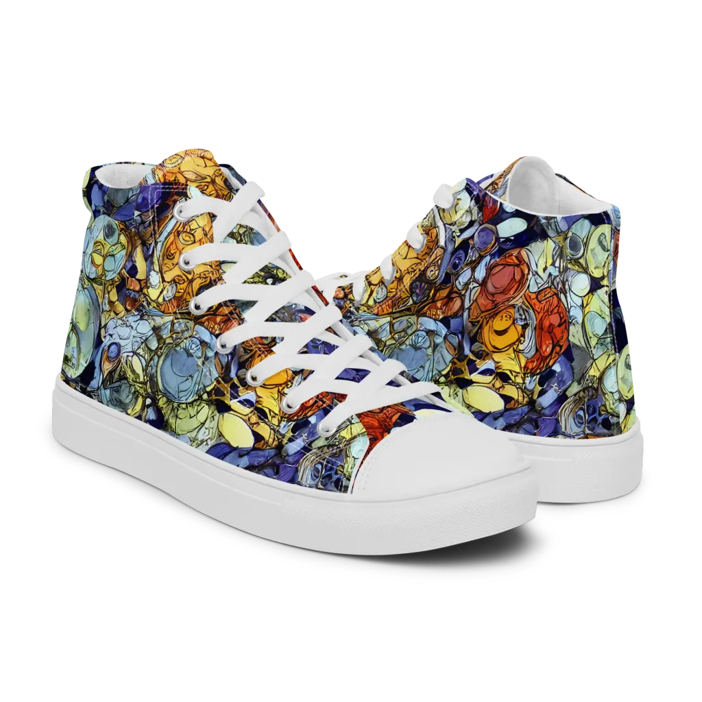 Saffron Garden on Women's High Top Canvas Shoes — Right