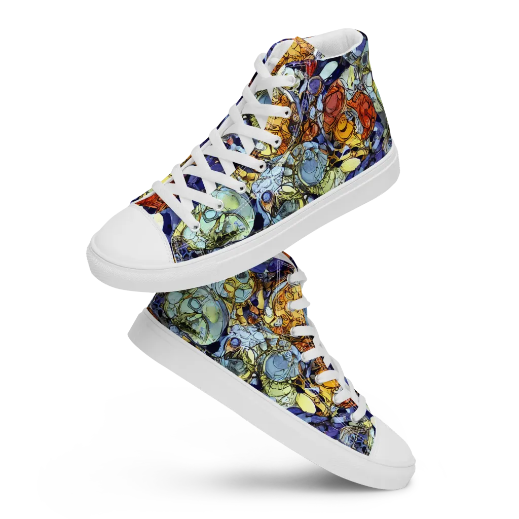 Saffron Garden on Women's High Top Canvas Shoes — Front