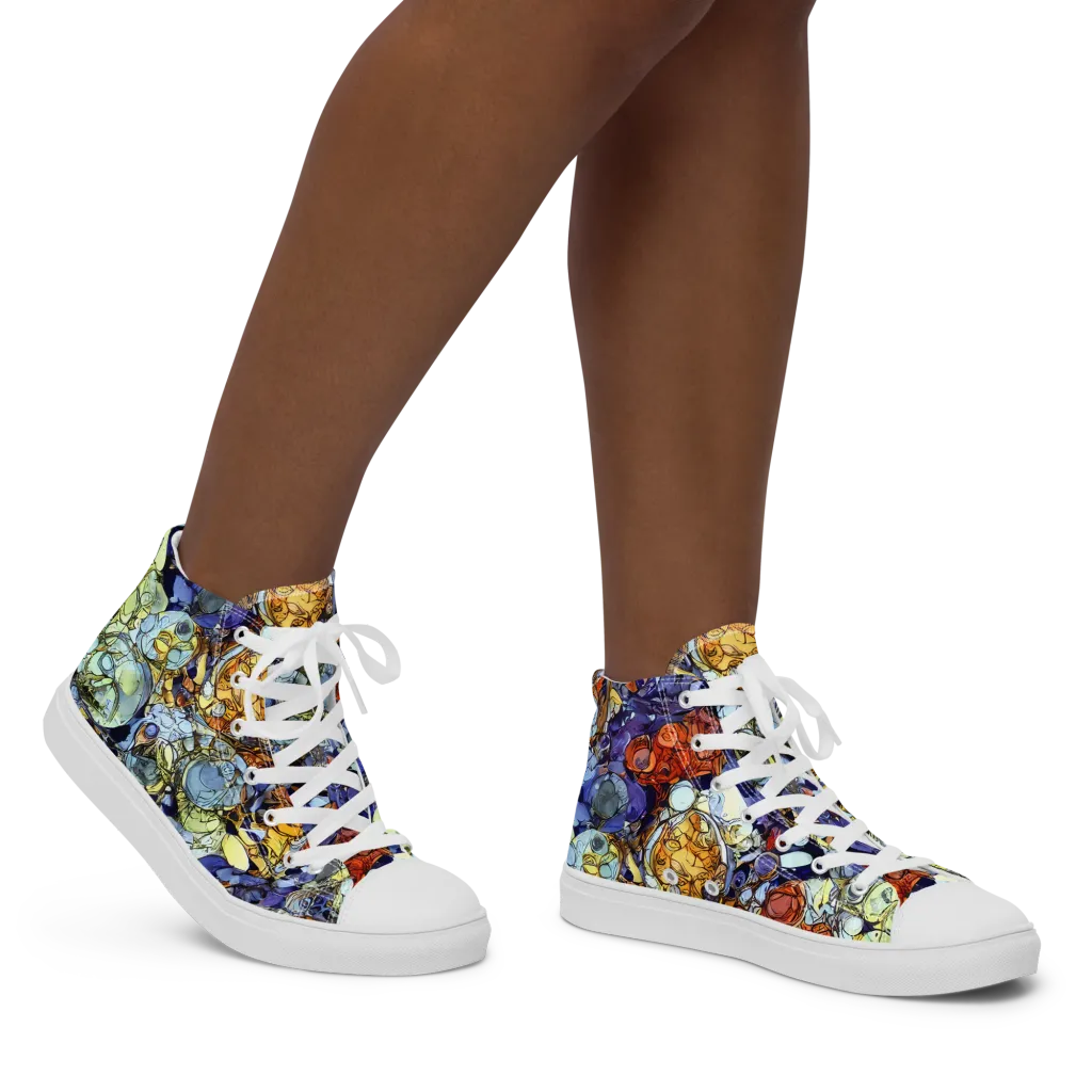 Saffron Garden on Women's High Top Canvas Shoes — Right