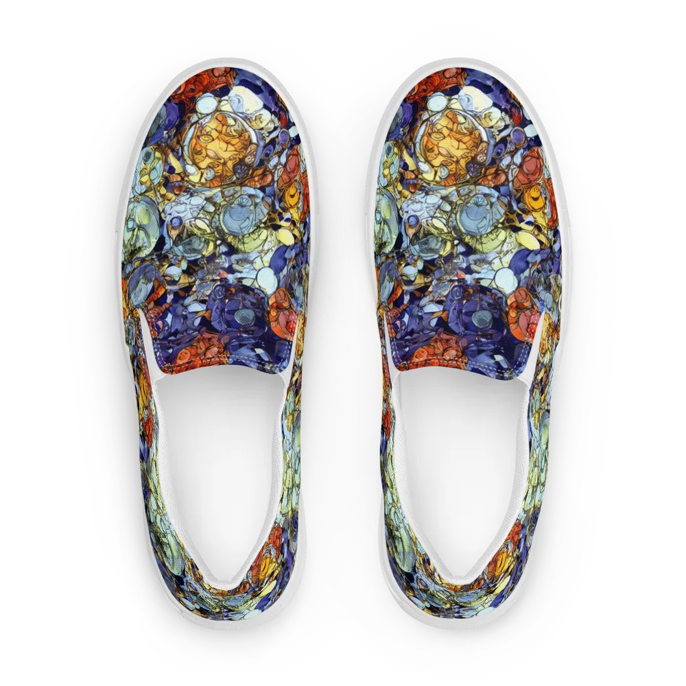 Saffron Garden on Men's Slip-On Canvas Shoes — Front