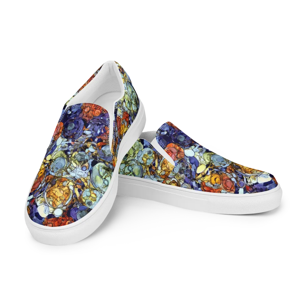 Saffron Garden on Men's Slip-On Canvas Shoes — Left Front