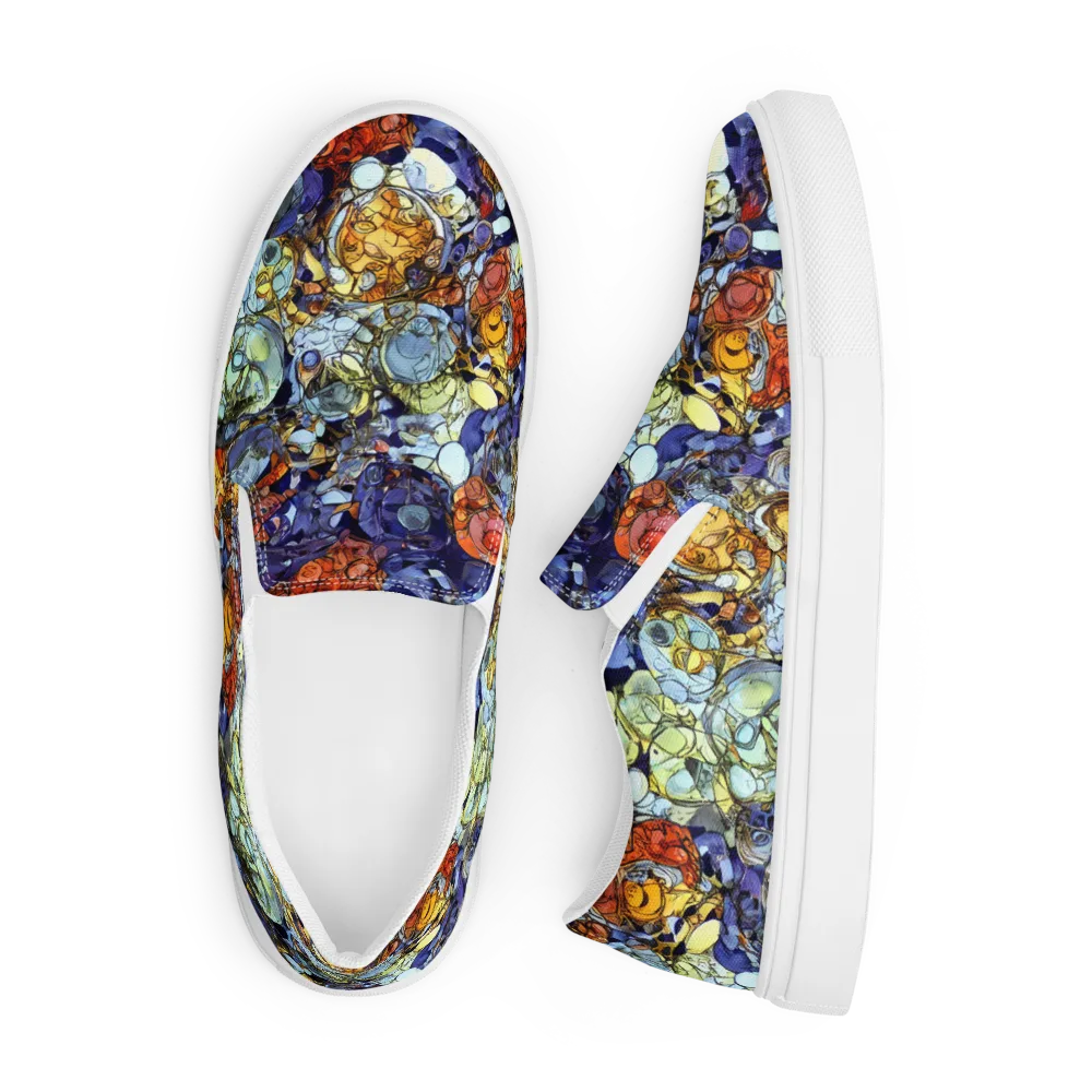 Saffron Garden on Men's Slip-On Canvas Shoes — Front