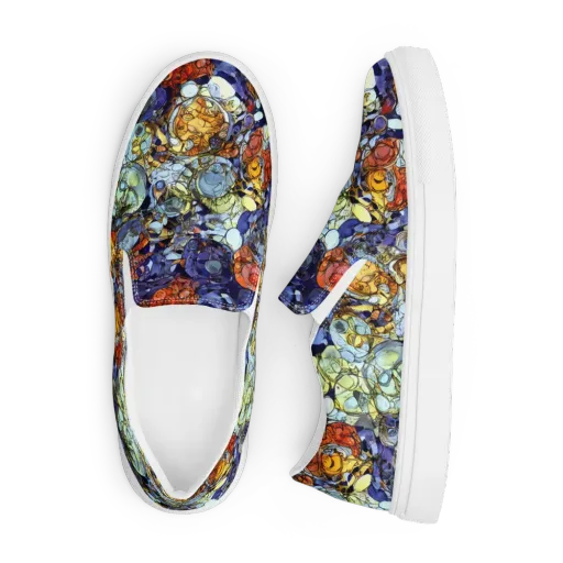 Saffron Garden on a Men's Slip-On Canvas Shoes