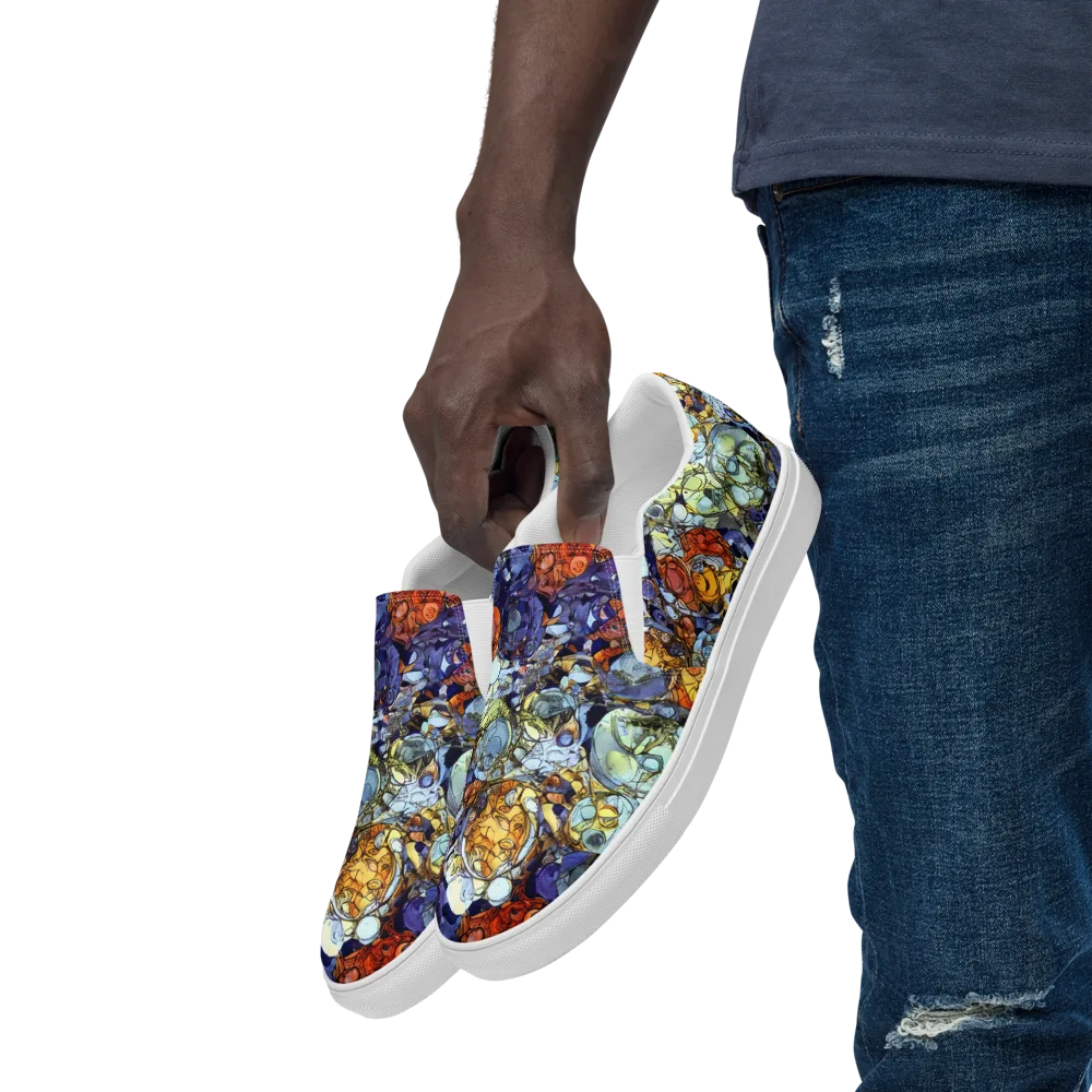 Saffron Garden on Men's Slip-On Canvas Shoes — Left Front