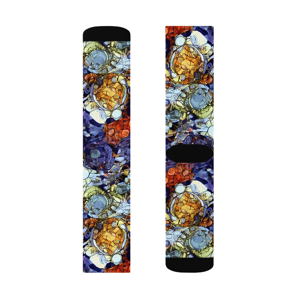 Saffron Garden on Socks — Left Sock