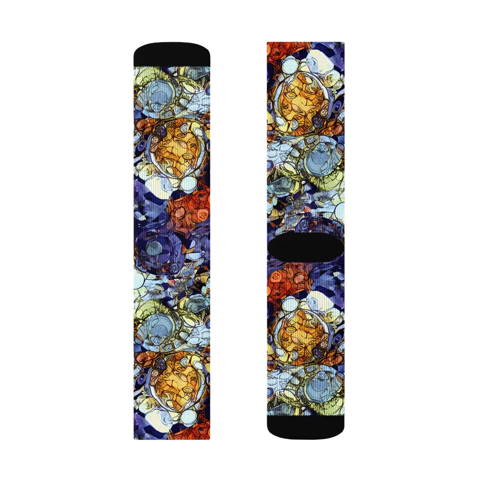 Saffron Garden on Socks — Right Sock
