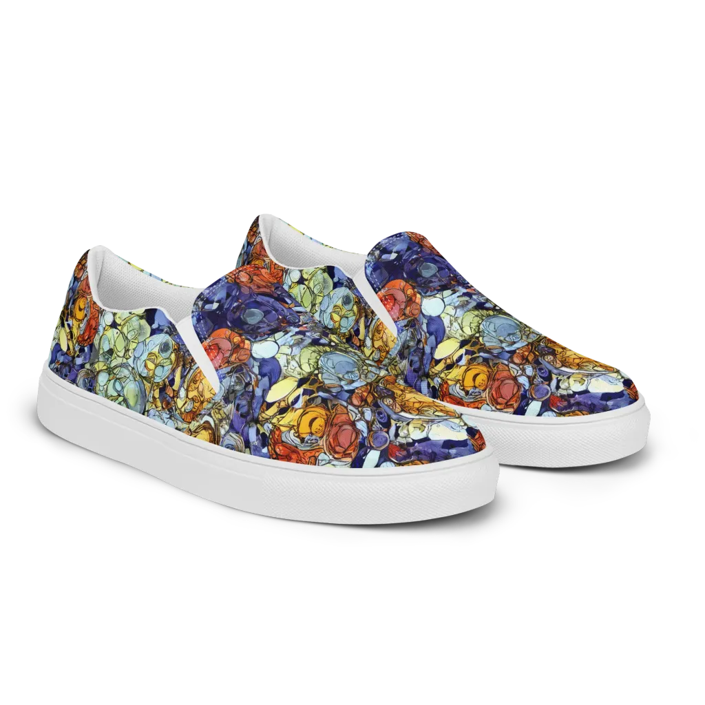 Saffron Garden on Women's Slip-On Canvas Shoes — Right Front