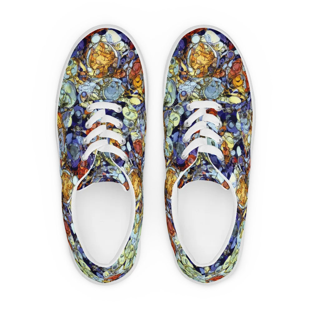 Saffron Garden on Men's Lace-Up Canvas Shoes — Front