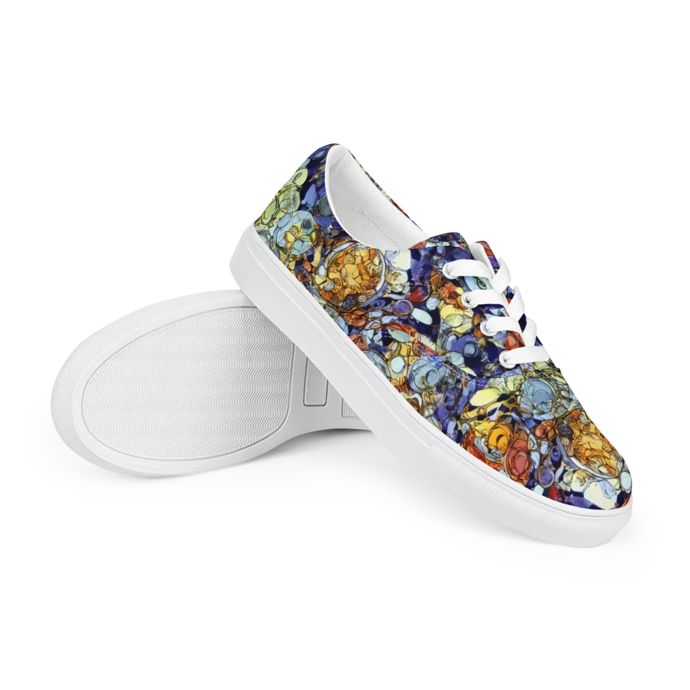 Saffron Garden on Men's Lace-Up Canvas Shoes — Right Front