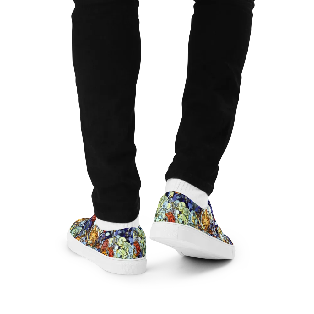 Saffron Garden on Men's Lace-Up Canvas Shoes — Back