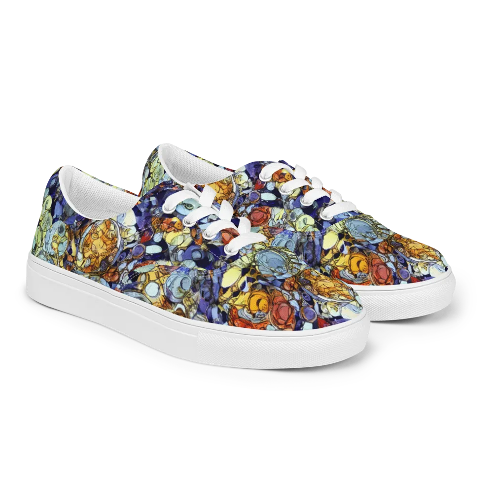 Saffron Garden on Men's Lace-Up Canvas Shoes — Right Front
