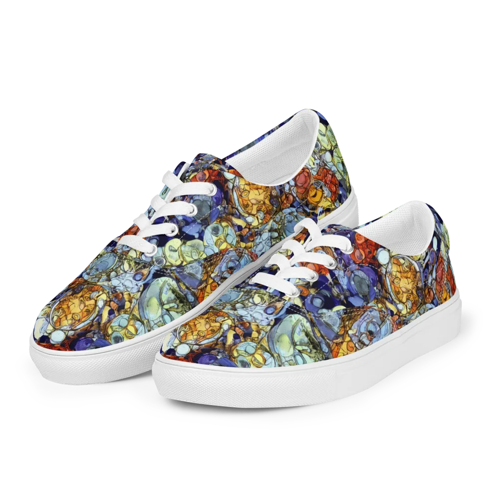 Saffron Garden on Men's Lace-Up Canvas Shoes — Left Front