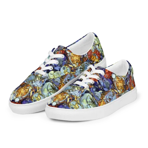 Saffron Garden on a Men's Lace-Up Canvas Shoes