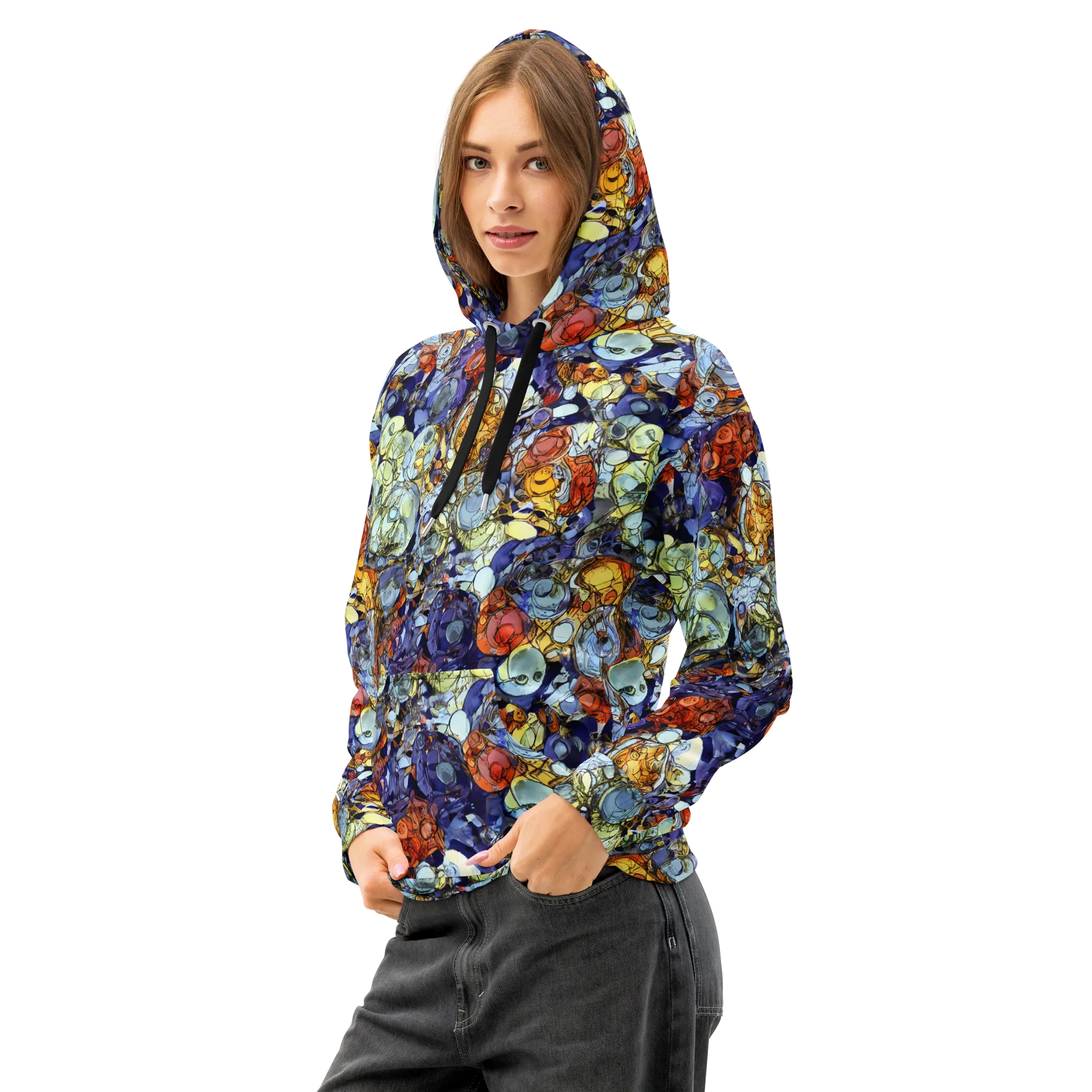 Saffron Garden on Cotton Hoodie — Left Front