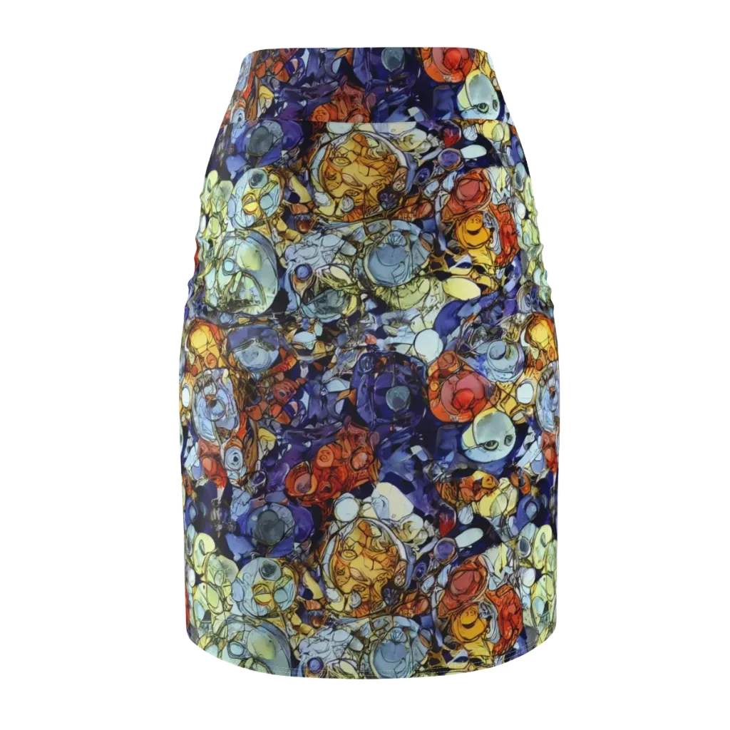 Saffron Garden on Pencil Skirt — Back