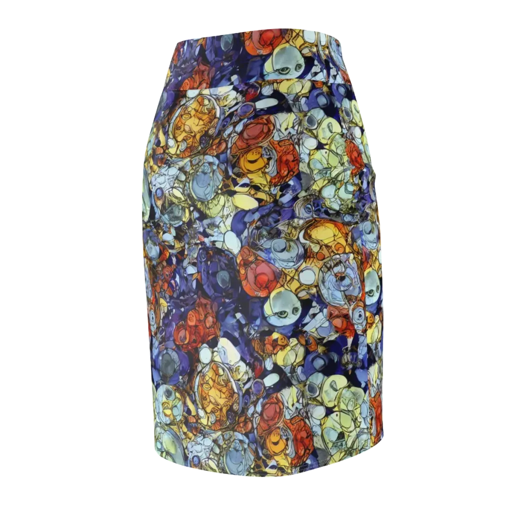 Saffron Garden on Pencil Skirt — Back Side