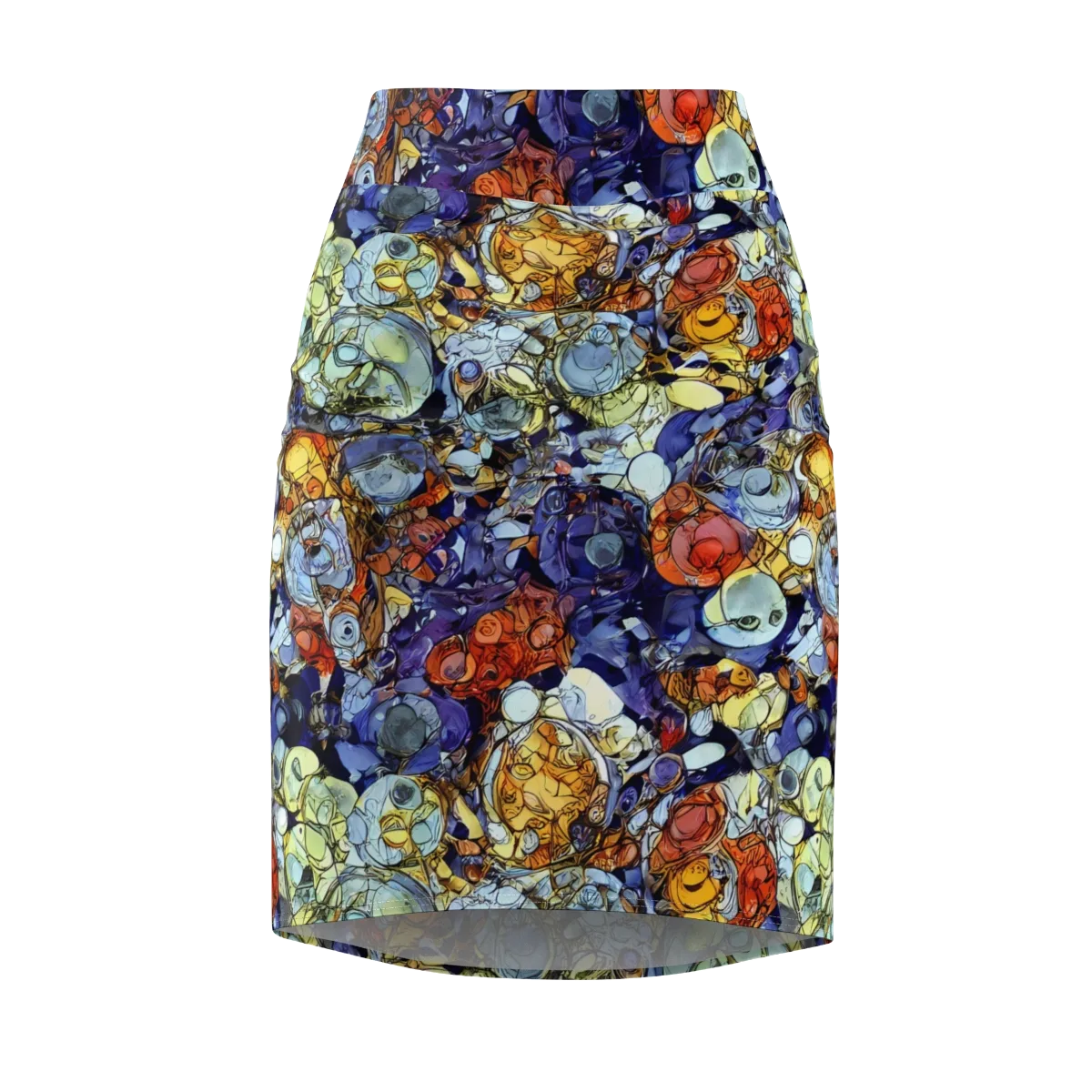 Saffron Garden on Pencil Skirt — Front