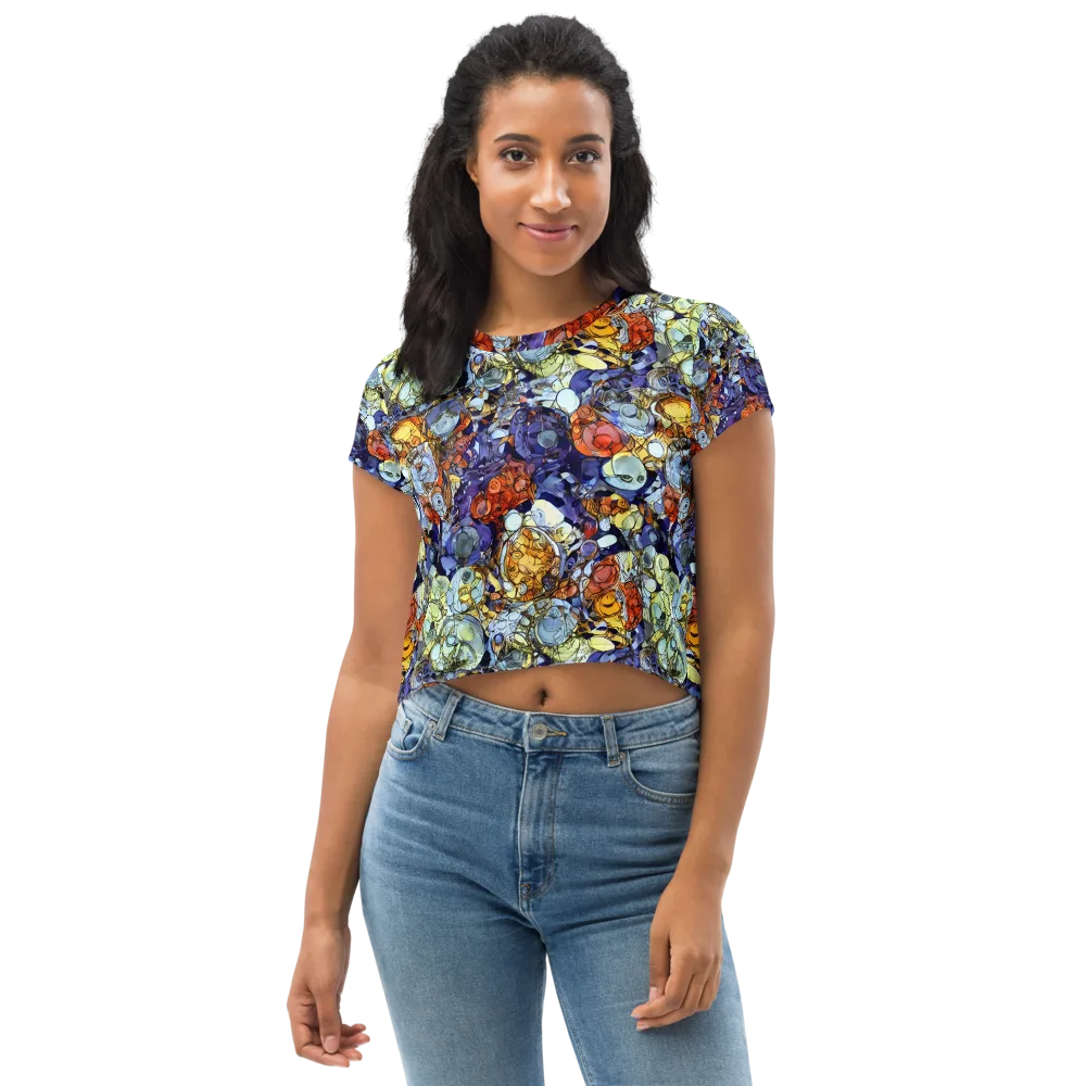 Saffron Garden on Crop Tee — Front