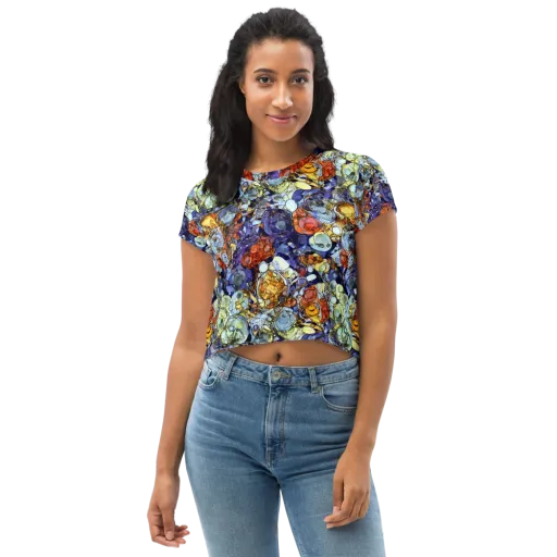 Saffron Garden on a Crop Tee