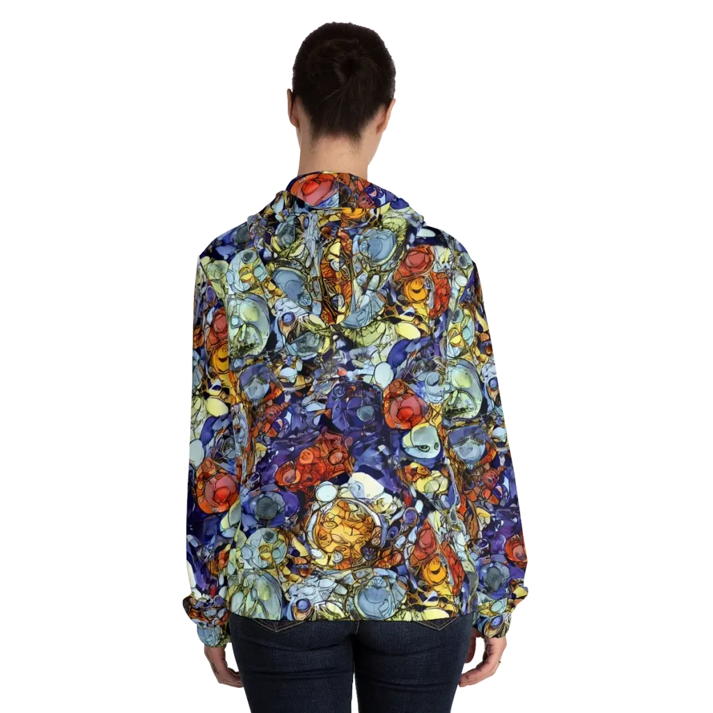 Saffron Garden on Women's Full-Zip Hoodie — Back On Person
