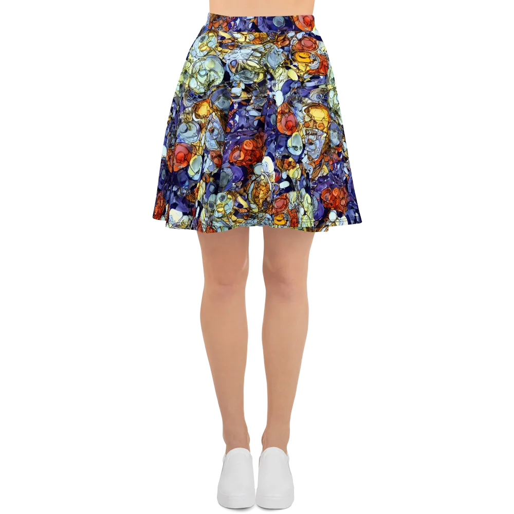 Saffron Garden on Skater Skirt — Front