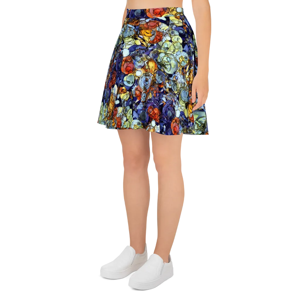 Saffron Garden on Skater Skirt — Left